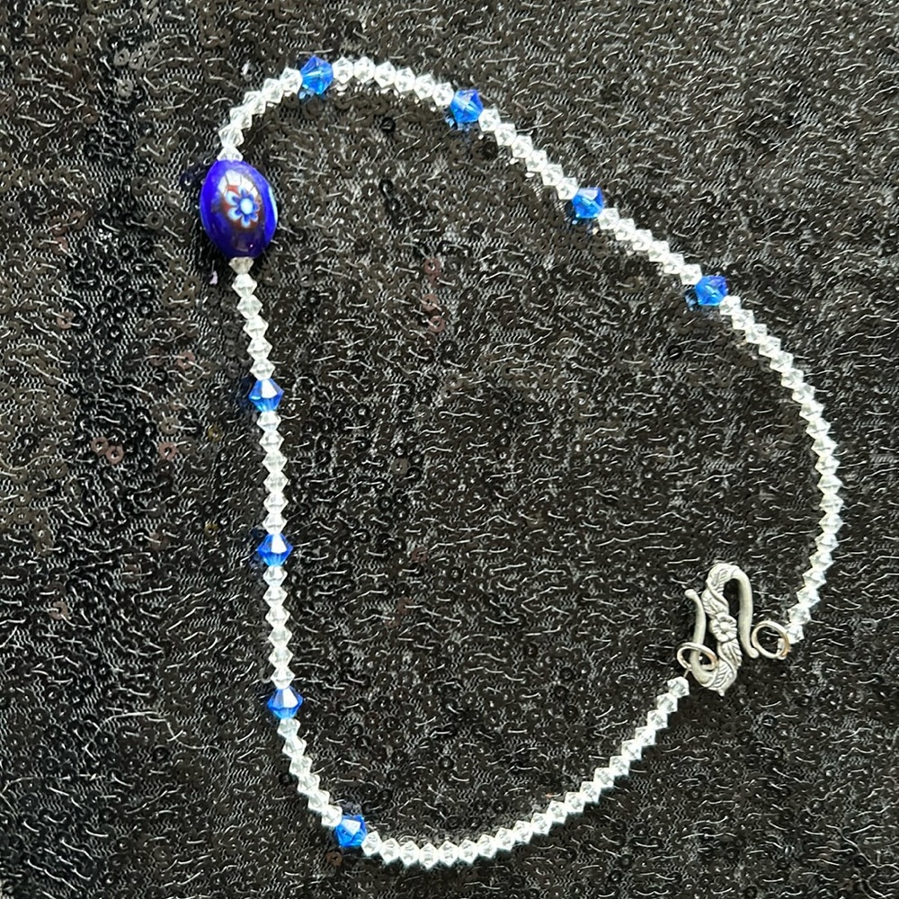Crystal Necklace with milliefiori bead